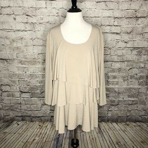 Susan Graver Cream Layered Top